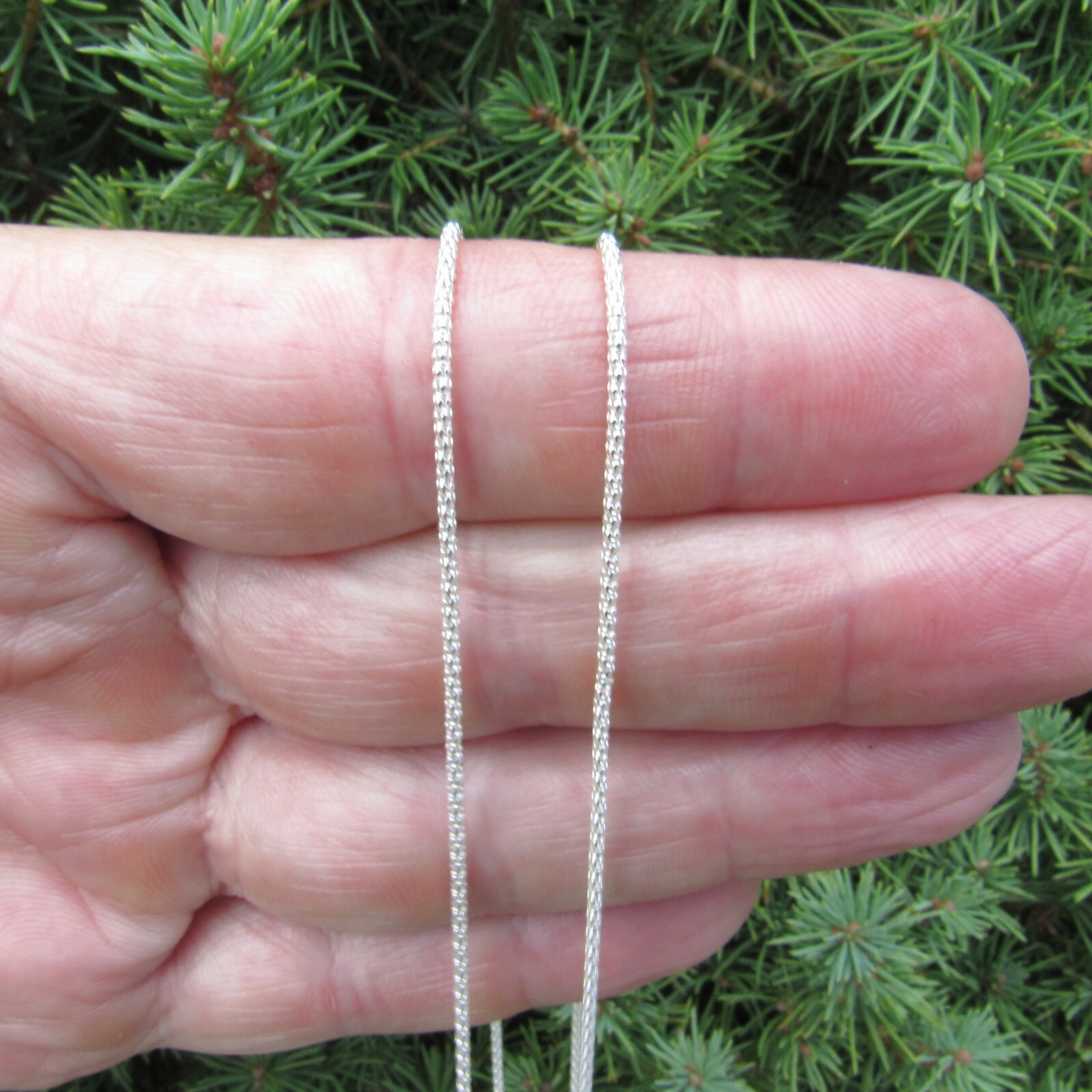 1.3MM Solid 925 Sterling Silver Womens Dainty Italian Popcorn Chain Necklace