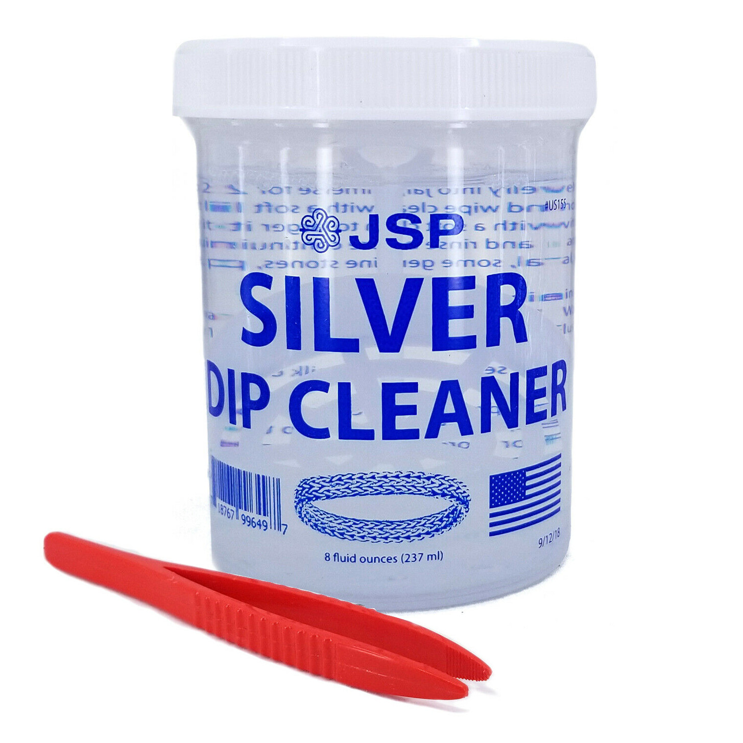 Sterling Silver Dip Cleaner Tarnish Remover Jewelry Cleaning Solution Tweezer