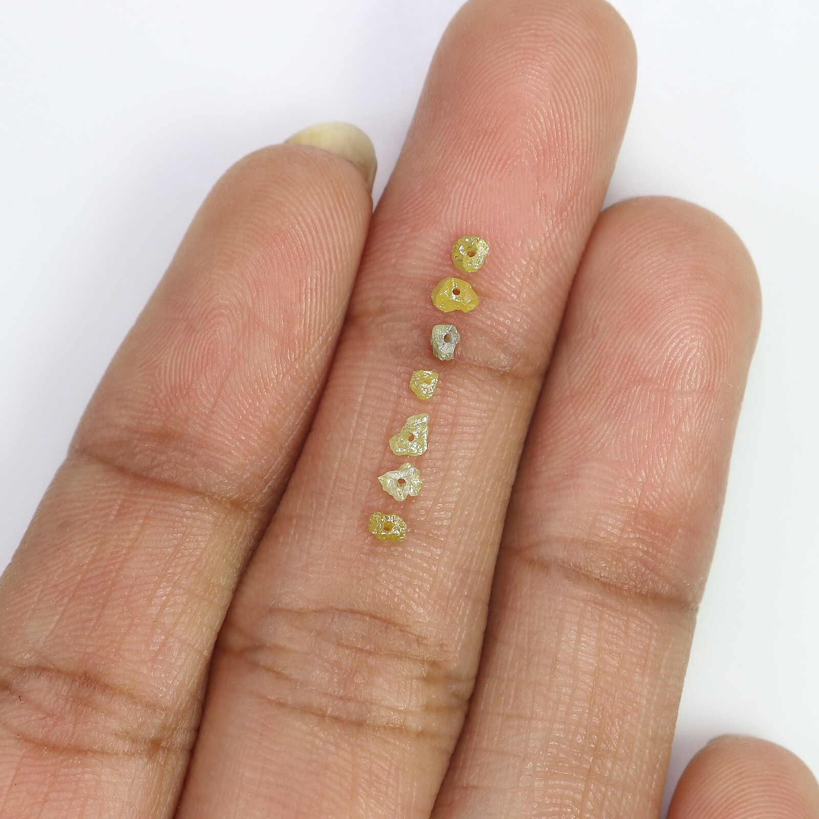 Natural Loose Rough Diamonds Drilling Bead Shape Yellow Color 4.00 ct Lot Q77