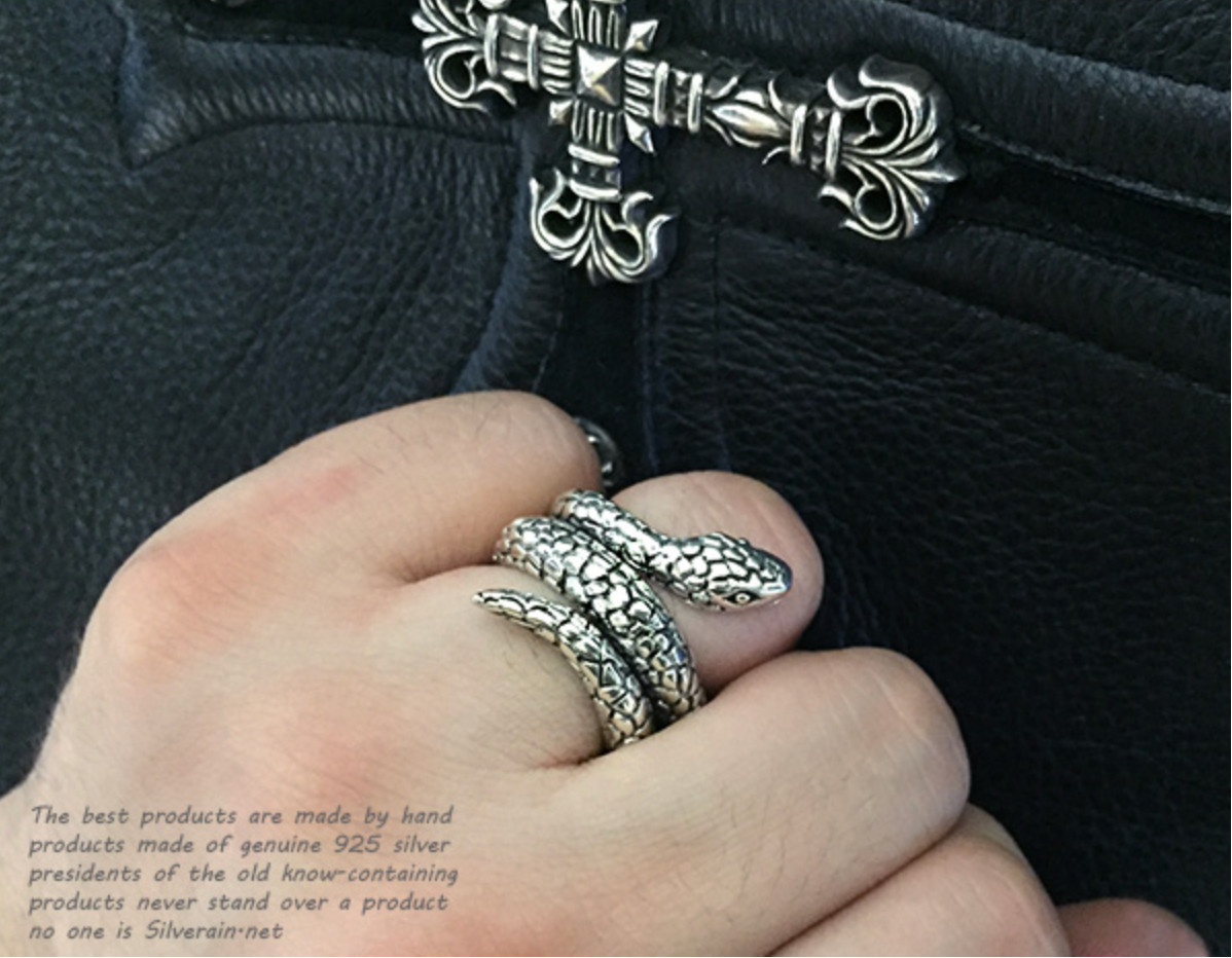 Snake Silver Ring Biker Ring 925 Free Size