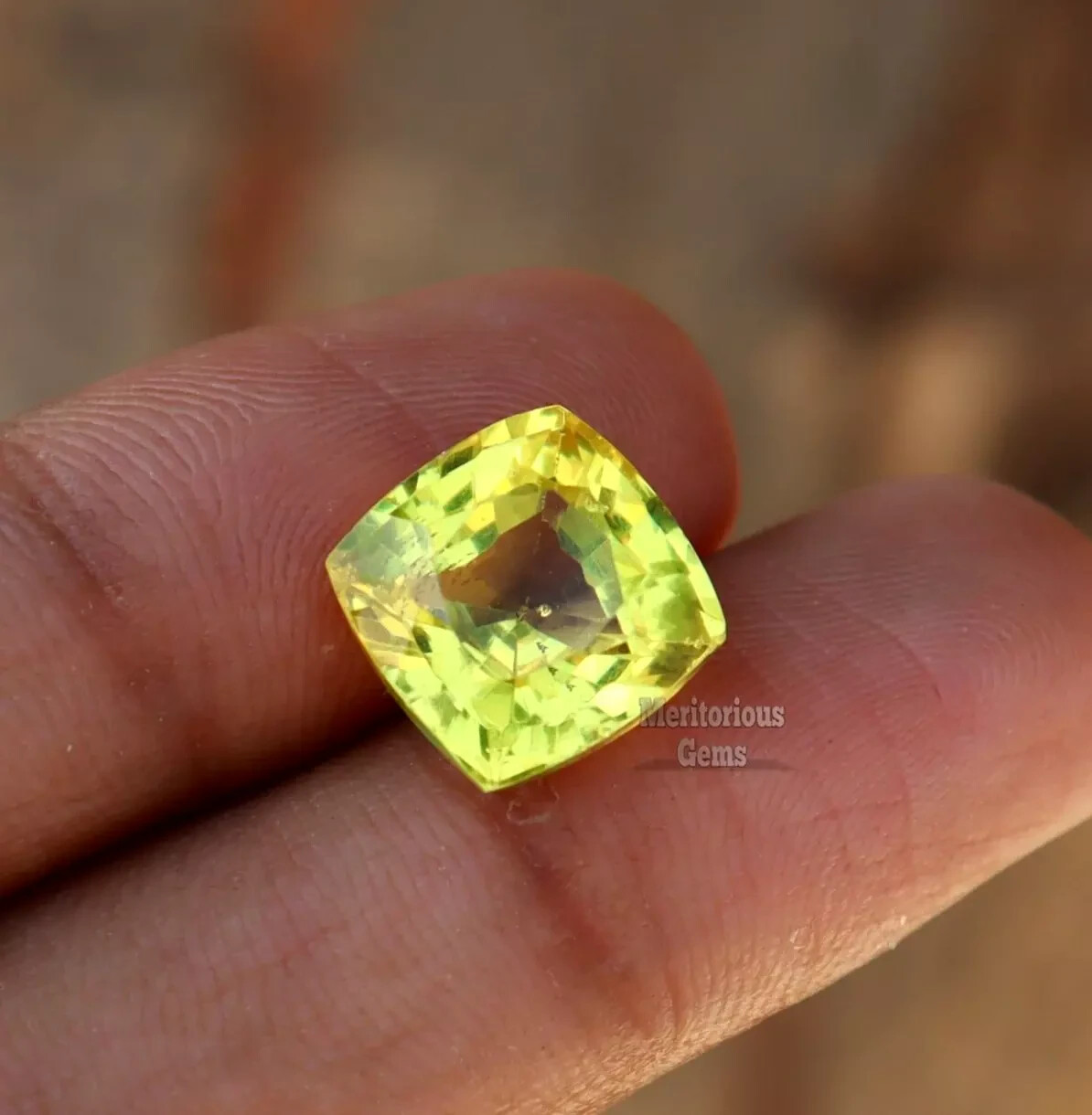 Yellow Superb Sapphire Cushion Cut 10-11 Ct Natural EGL CERTIFIED Loose Gemstone