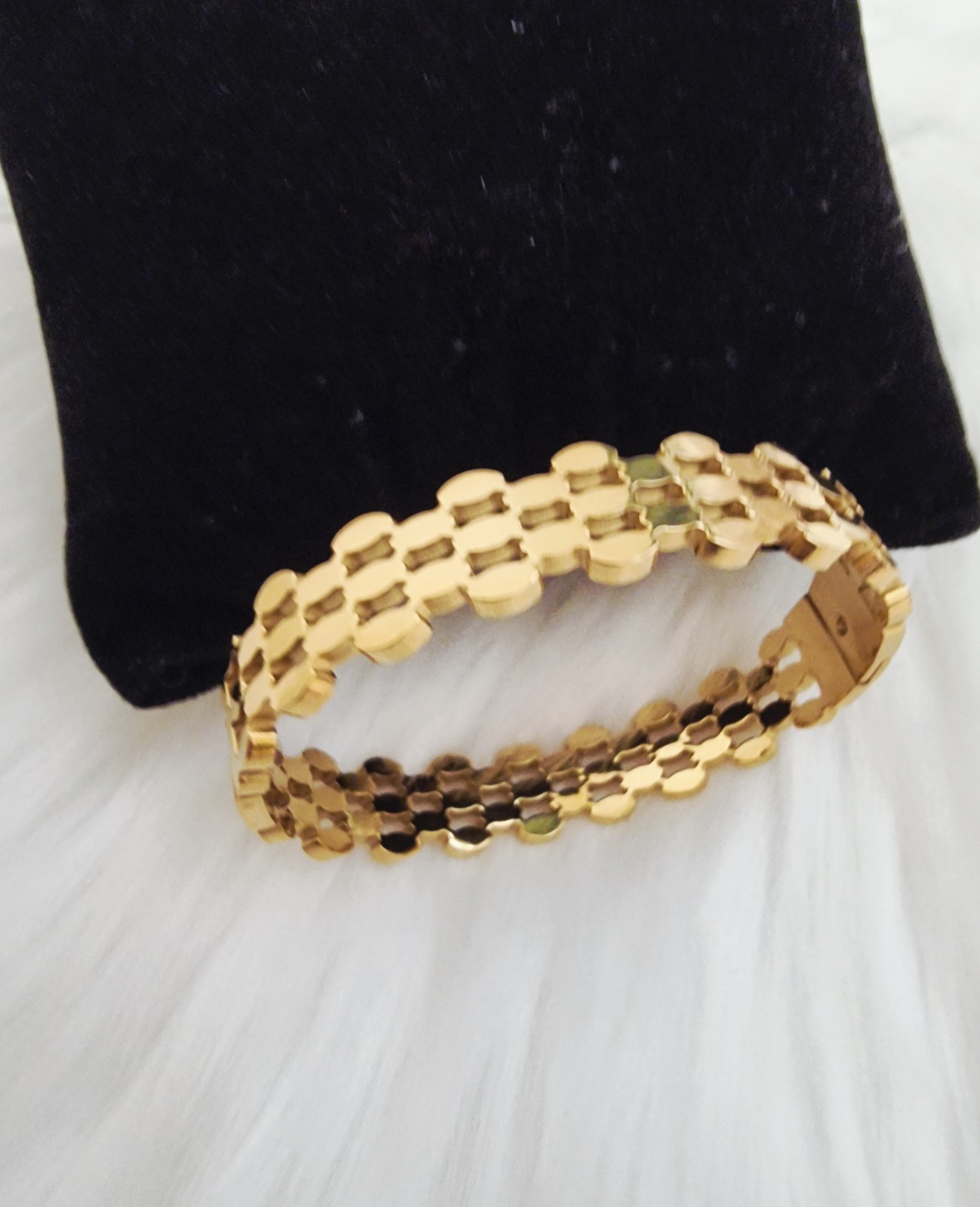 Luxe Gold Chain Bangle – Bold Oval & Rectangle Links Bracelet