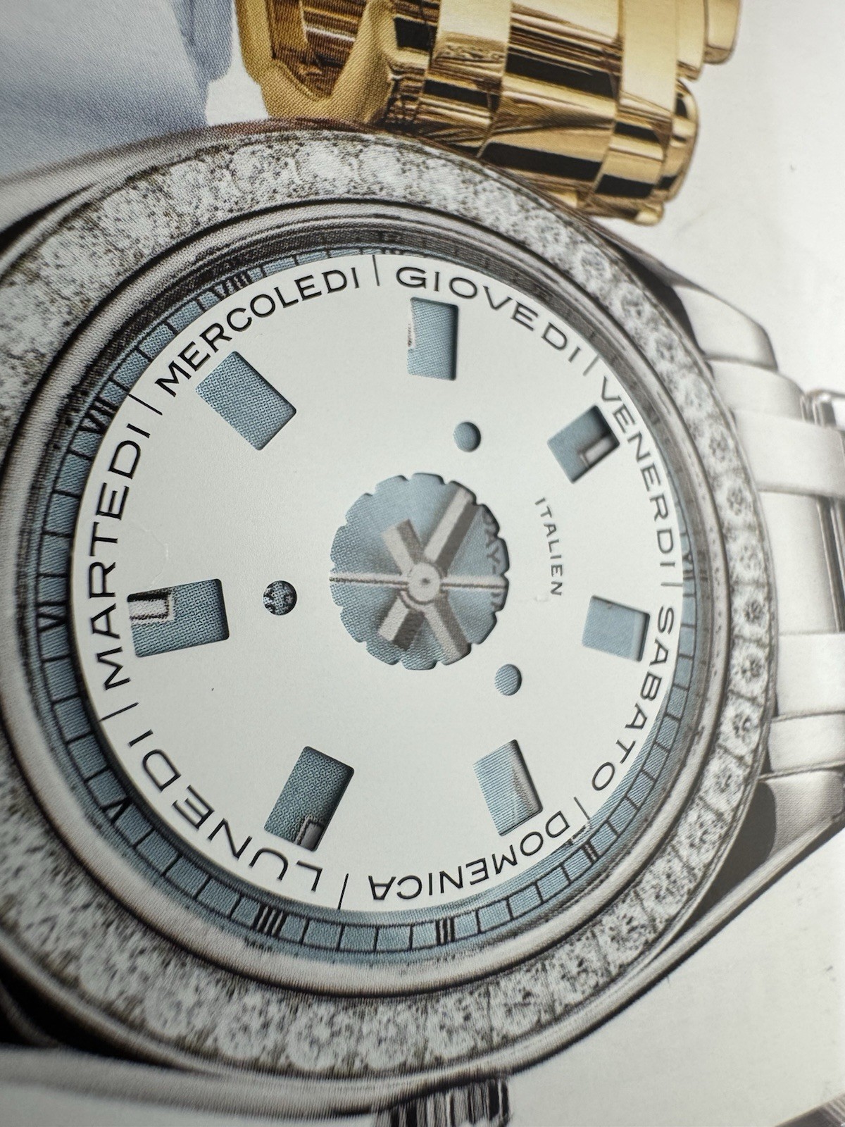 Rolex Watch Factory Day Wheel Disc Ref. 18238 Italian white IVORY Swiss Made