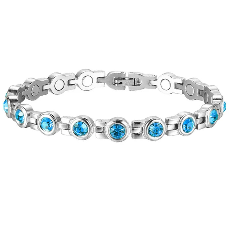 Elegant Cubic Zirconia Magnetic Therapy Bracelet for Women’s Wellness