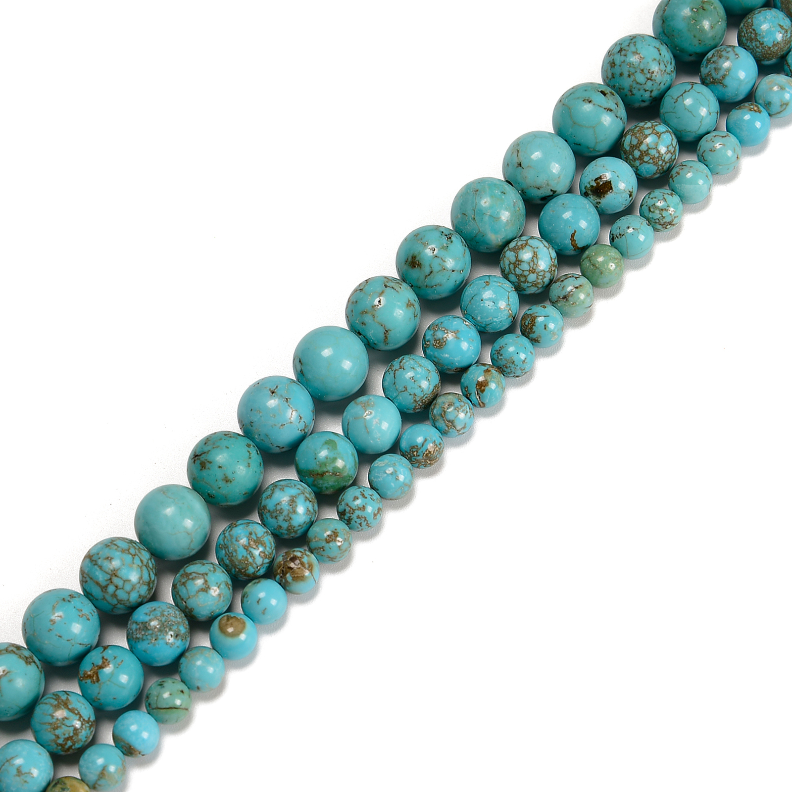 Multi Blue Magnesite Turquoise Smooth Round Beads Size 6mm 8mm 10mm 15.5”Strand