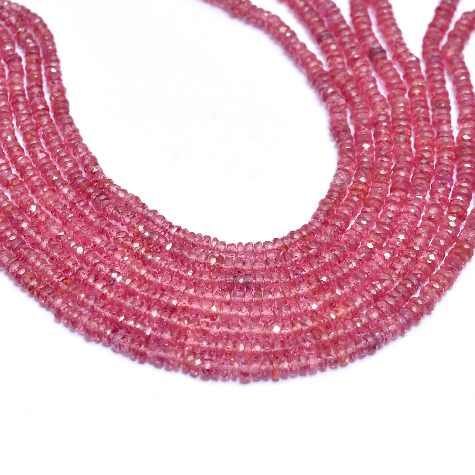 AAA+ Malaya Garnet Gemstone 3mm-4mm Rondelle Faceted Loose Beads | 16inch Strand