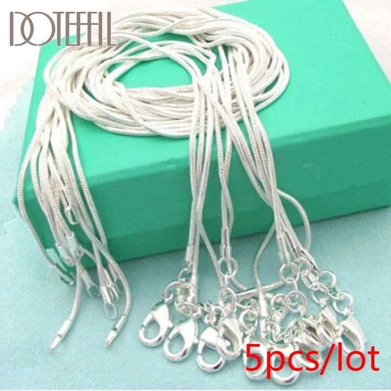 10pcs Hot Sale 925 Sterling Solid Silver 1mm Snake Chain Necklace Jewelry Gift