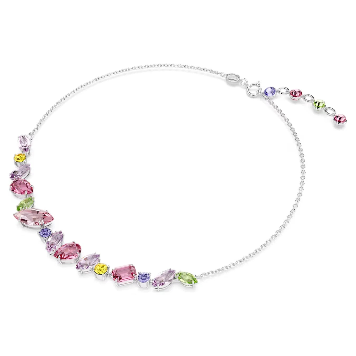 jewelry,Swarovski,Gema Necklace Mixed cuts, Multicolored, Rhodium-plated metal