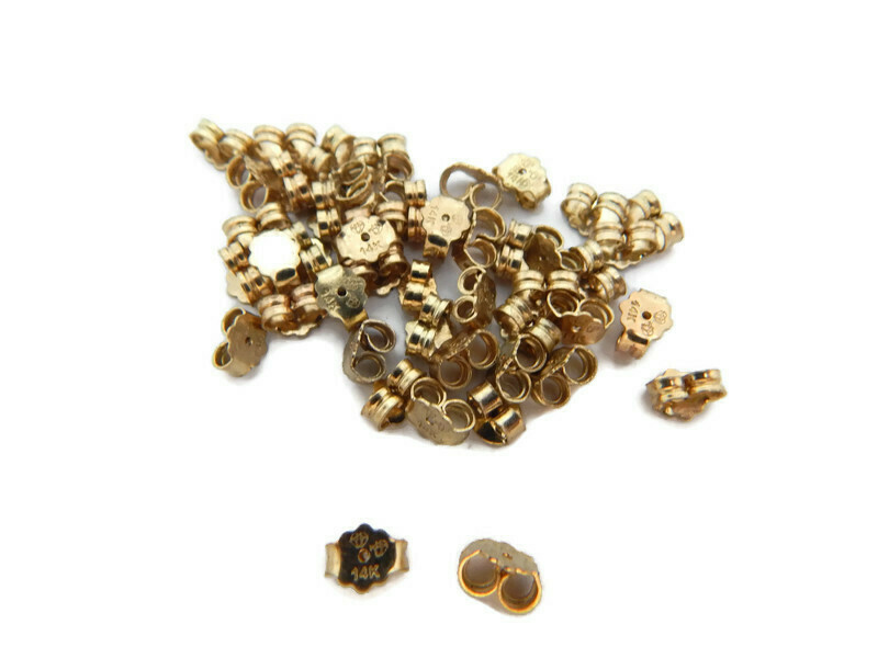 Push Back Earring Butterfly Backs 14k Yellow Gold.