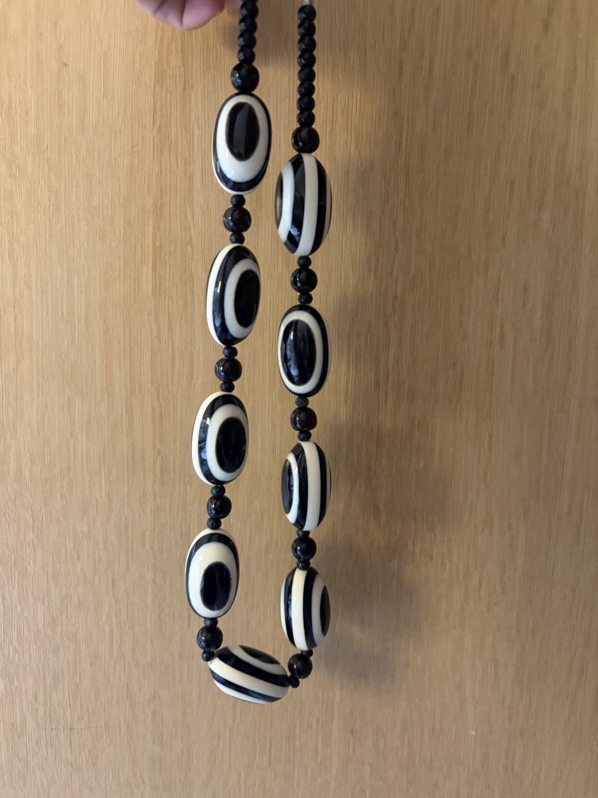 Vintage Gerda Lynggaard Monies Football Shaped Beads Compostion Necklace