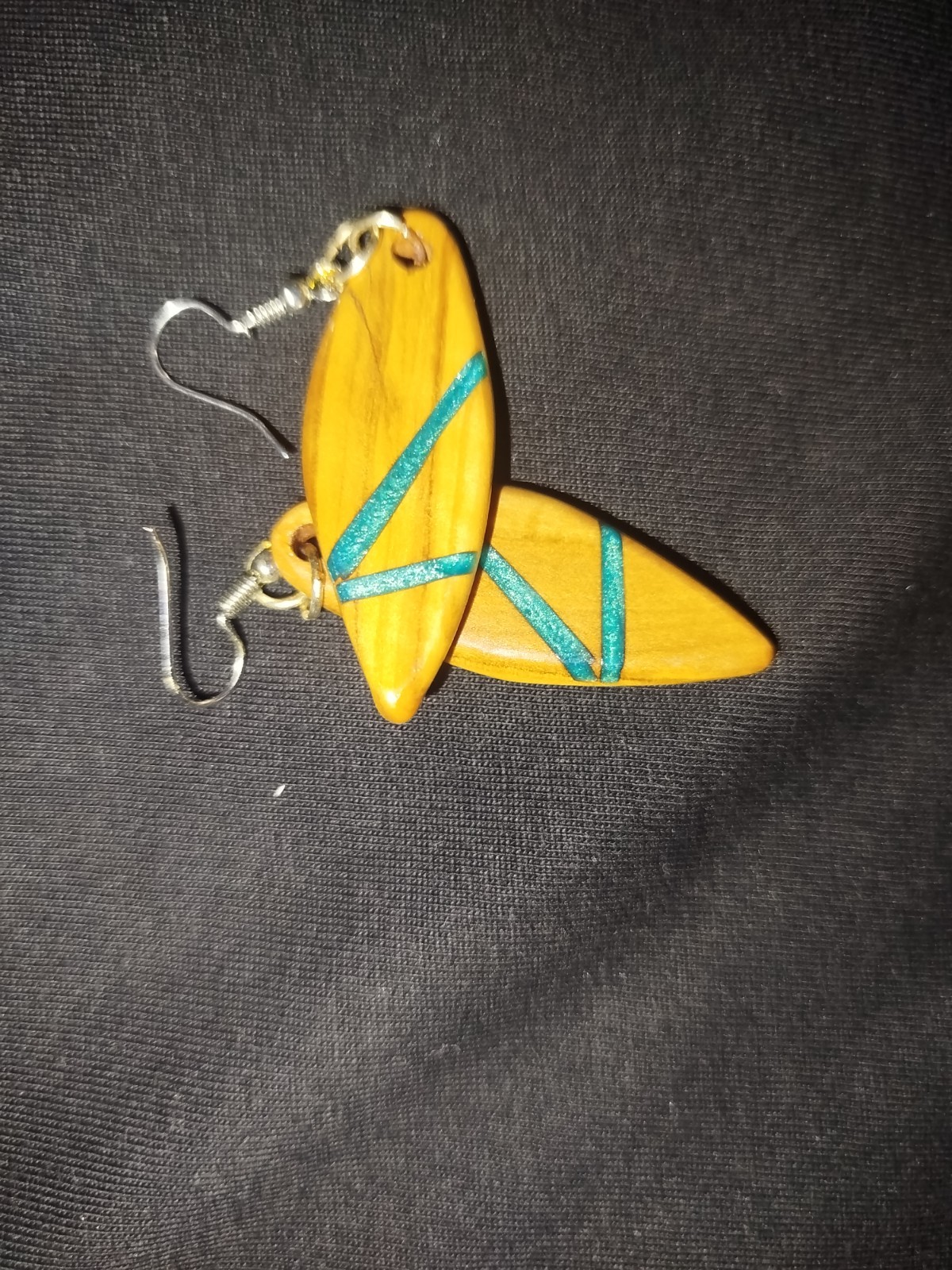 handmade earrings for womens olive tree epoxy wood old art beatiful