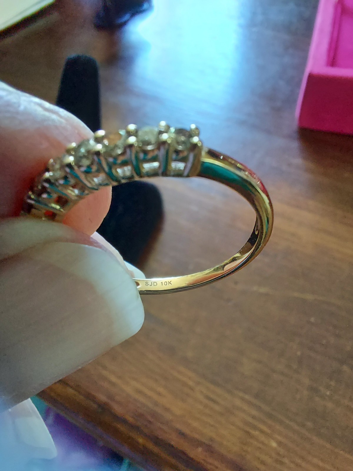 10k Yellow Gold .50ctw champagne Diamond Ring Size 9