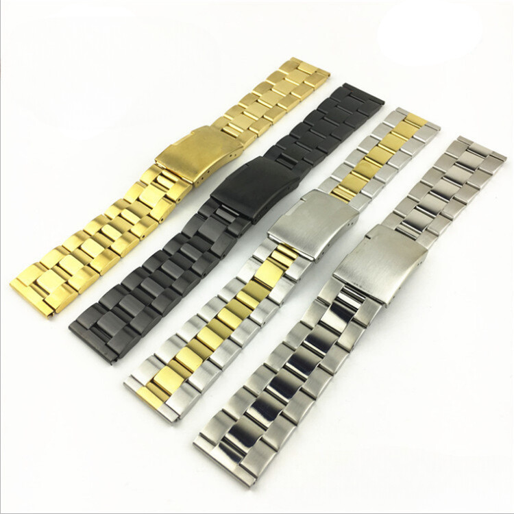Solid Stainless Steel Watch Strap Band Butterfly Clasp16/18/20/22/24/26/28/30mm