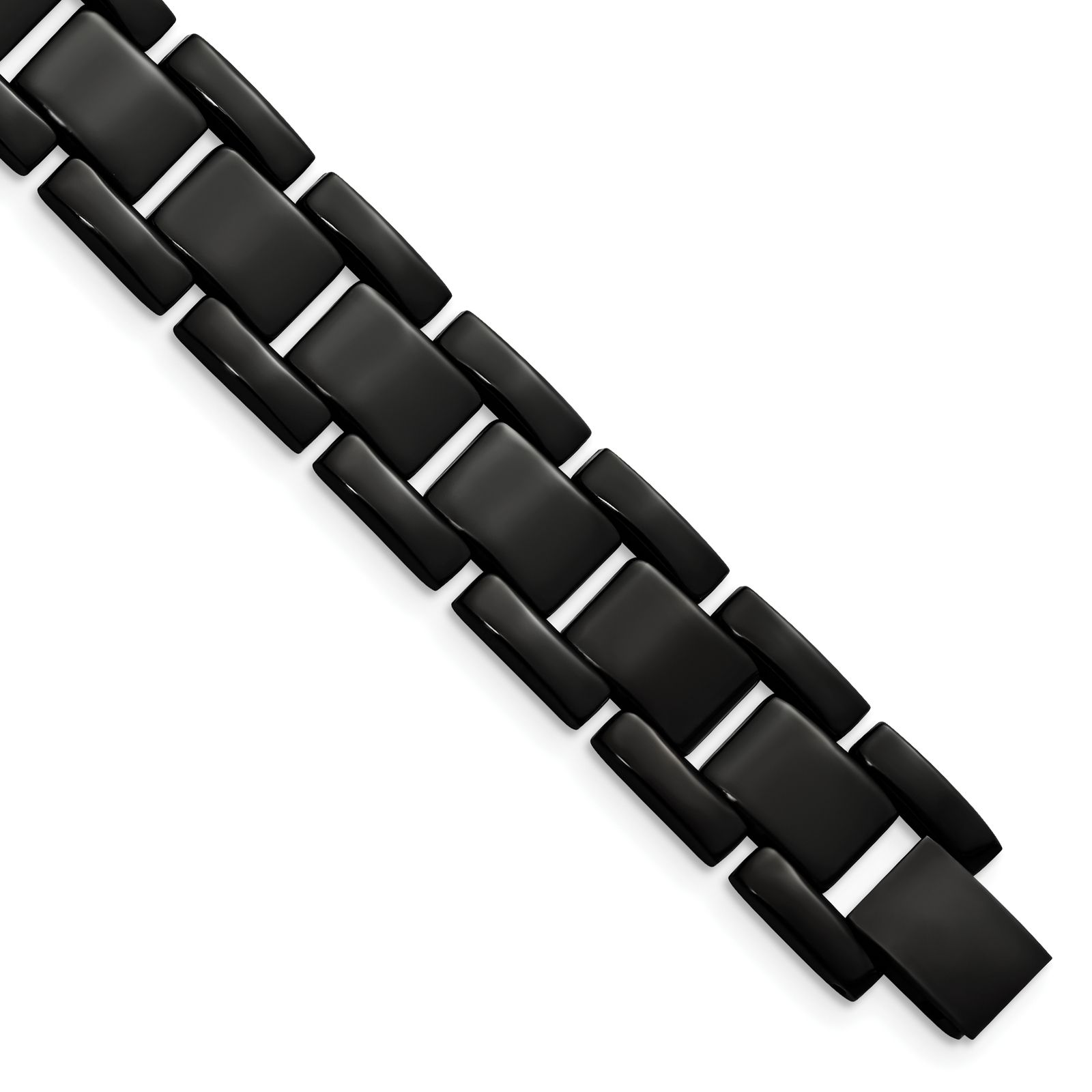 Chisel Stainless Steel Polished Black IP-plated 8.25 inch Link Bracelet SRB151