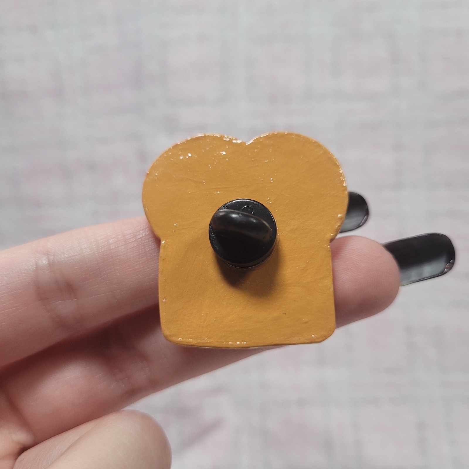 Handmade Art Polymer Clay Bread Toast Pin Food Cute Handcrafted