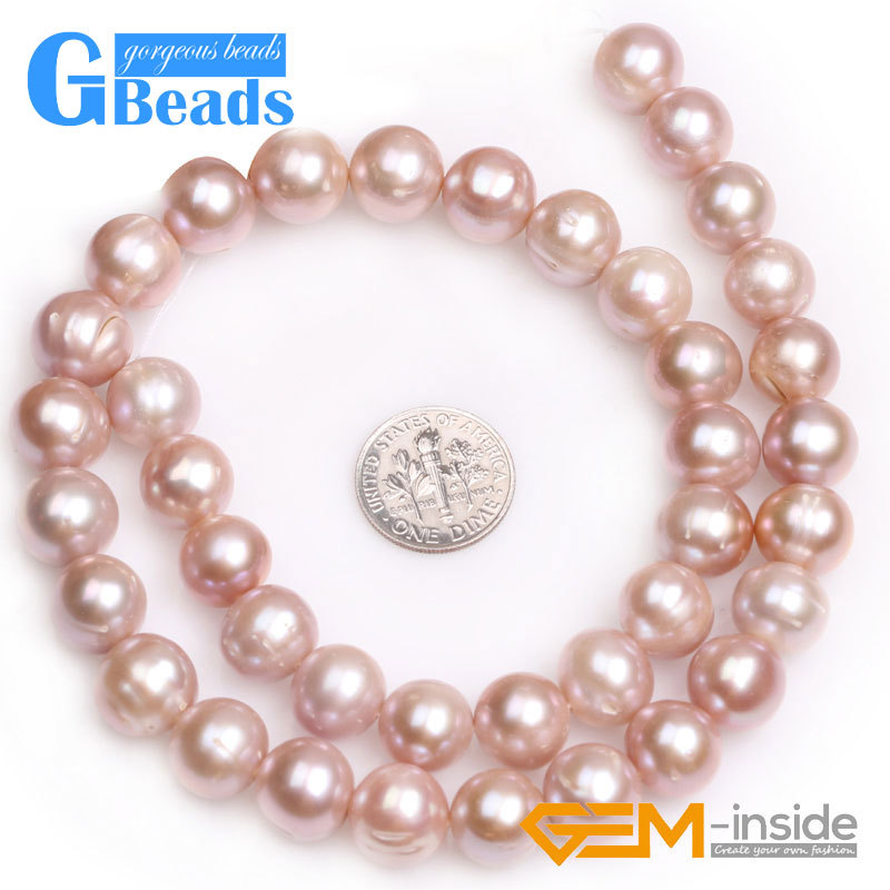 11-12mm Round Colourful Genuine Freshwater Pearl Gemstone Loose Beads Strand 15″