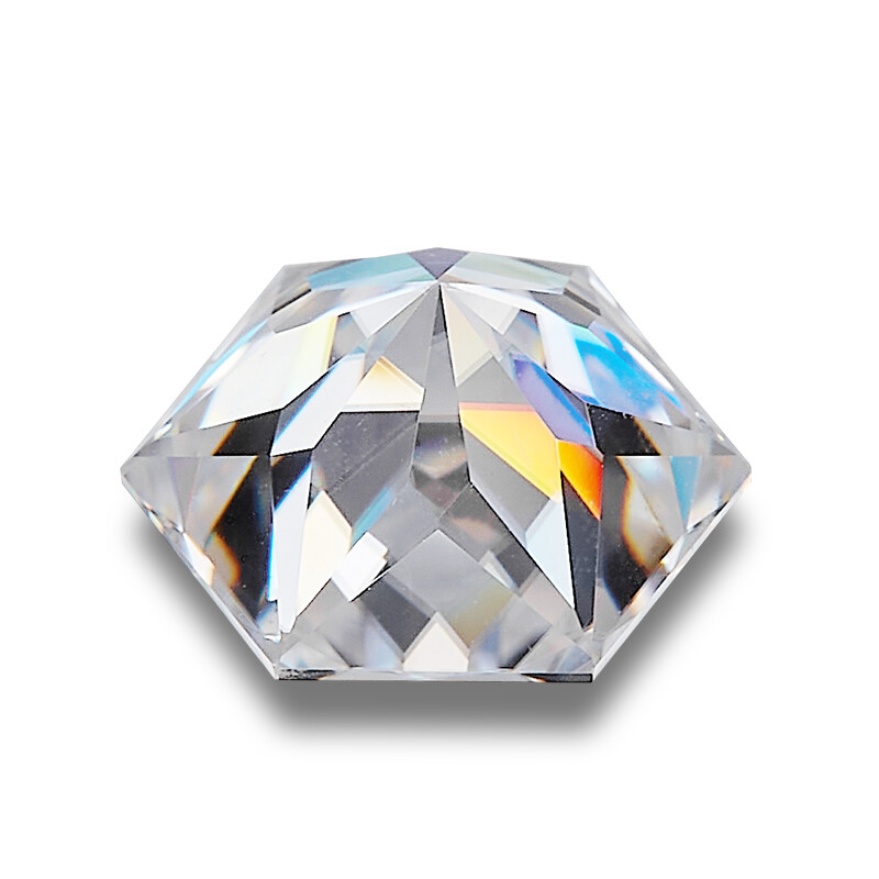 Multicolor Moissanite Excellent Cut Hexagon VVS1 Loose Gemstone GRA Certificated