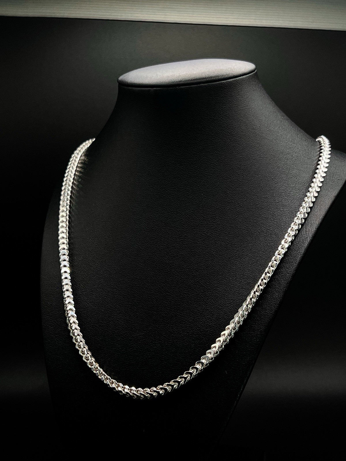 925 Sterling Silver Franco Chain Necklace & Bracelet – Italian Design, 4mm