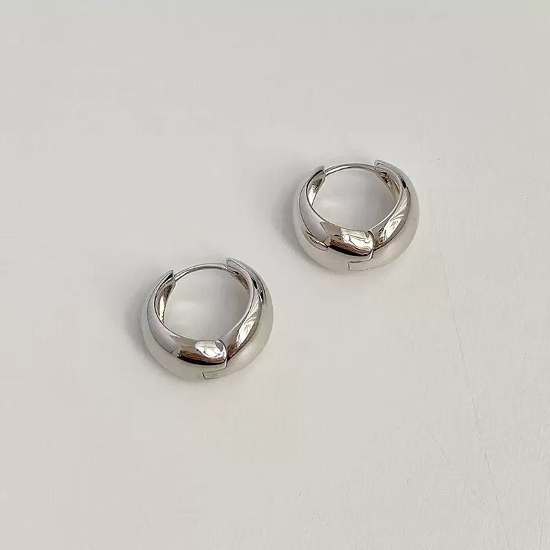 925 Silver Chunky Teardrop Huggie Hoop Earrings Small Thick Hoop Earrings B05
