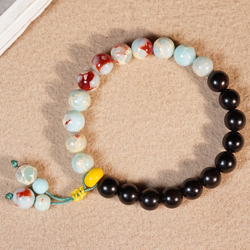 Shoushan Stone Bead Meditation Wooden Bead Strings for Men wood mala bracelet