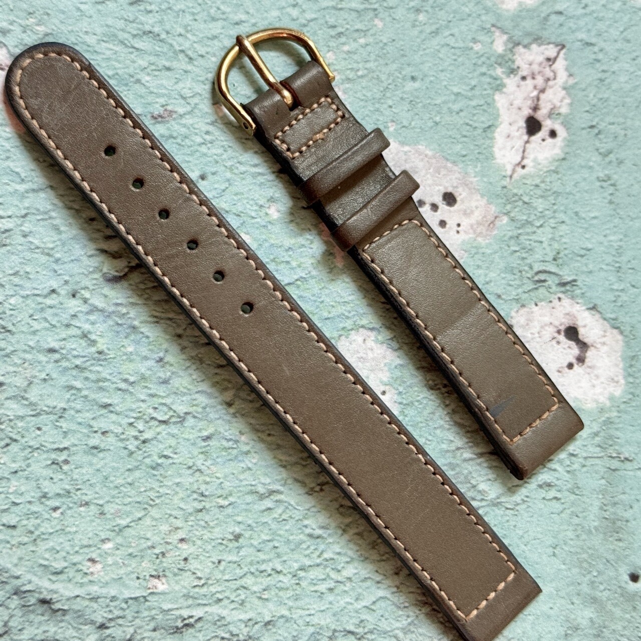 Gray Alaskan Calf 1930s/40s American vintage 14.5mm watch band Pigskin lined NOS