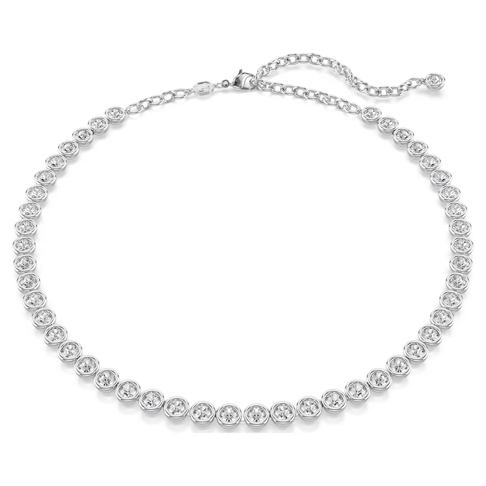 Swarovski Imber Tennis necklace Round cut, White, Rhodium plated
