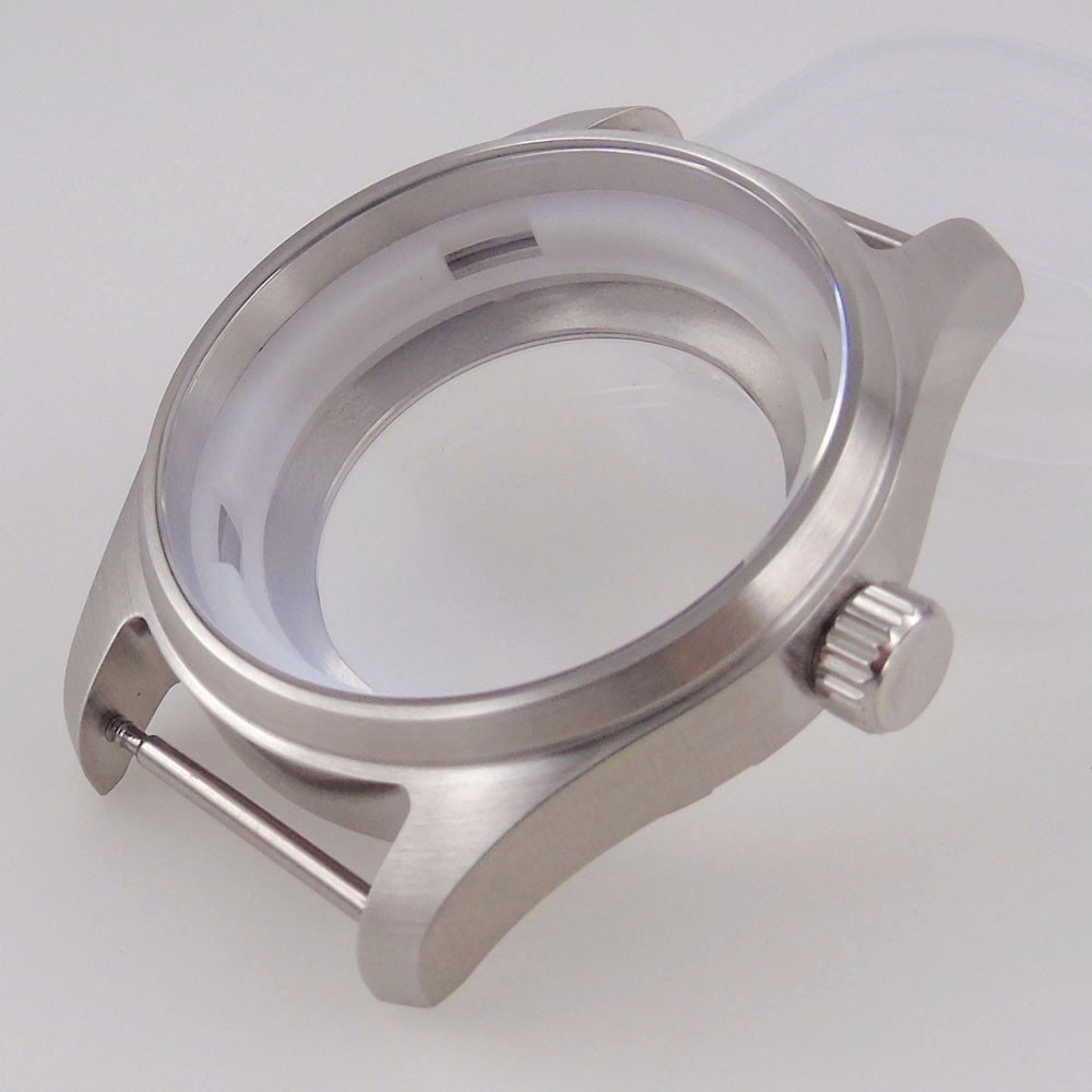 39mm Pilot Watch Case+Dial+Hands Set Fit NH35 ETA2824 PT5000 Miyota82 Clear Back