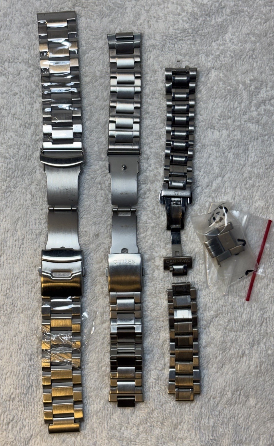 Three Stainless Steel Watch Bands For Parts Or Repair