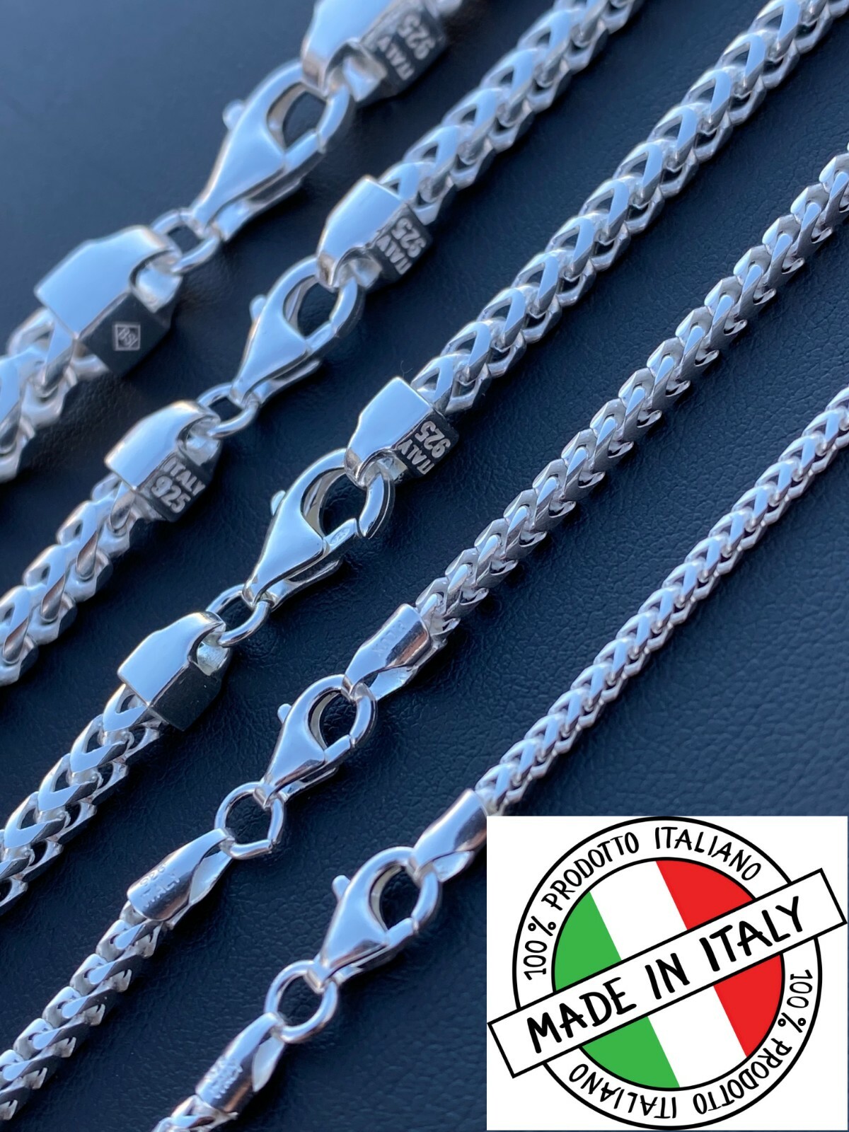 Real Solid 925 Sterling Silver Franco Chain 2-5mm Box Necklace Men Ladies 18-30″