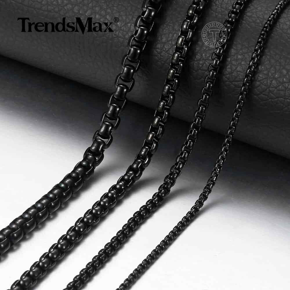 2/3/4/5MM Round Box Link Chain Necklace Gold Plated Choker 16-36″ For Men Women