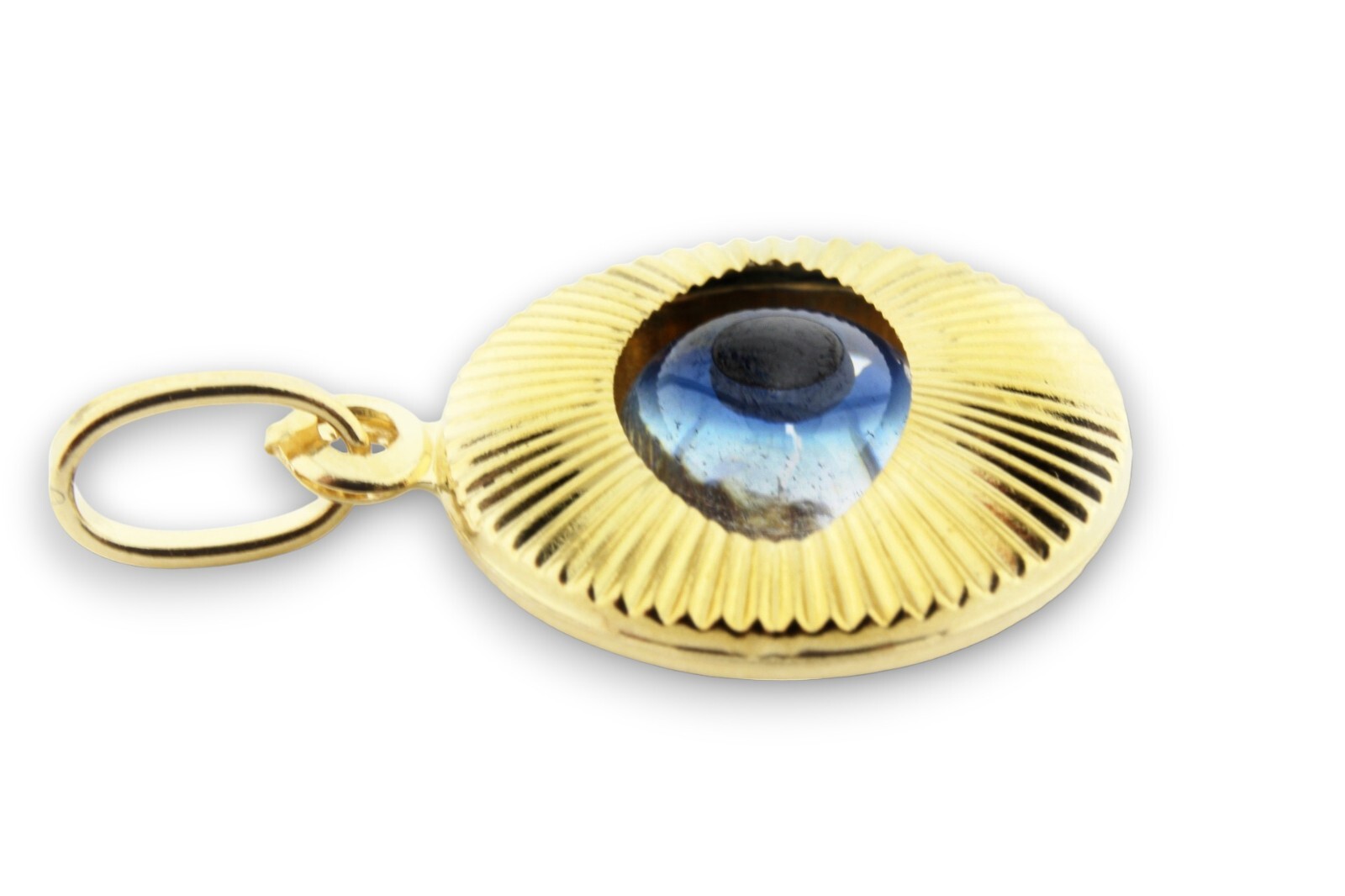 Good Luck Charm Pendant Evil Eye Amulet ALLAH 18kt 750/1000 Yellow Gold Unisex