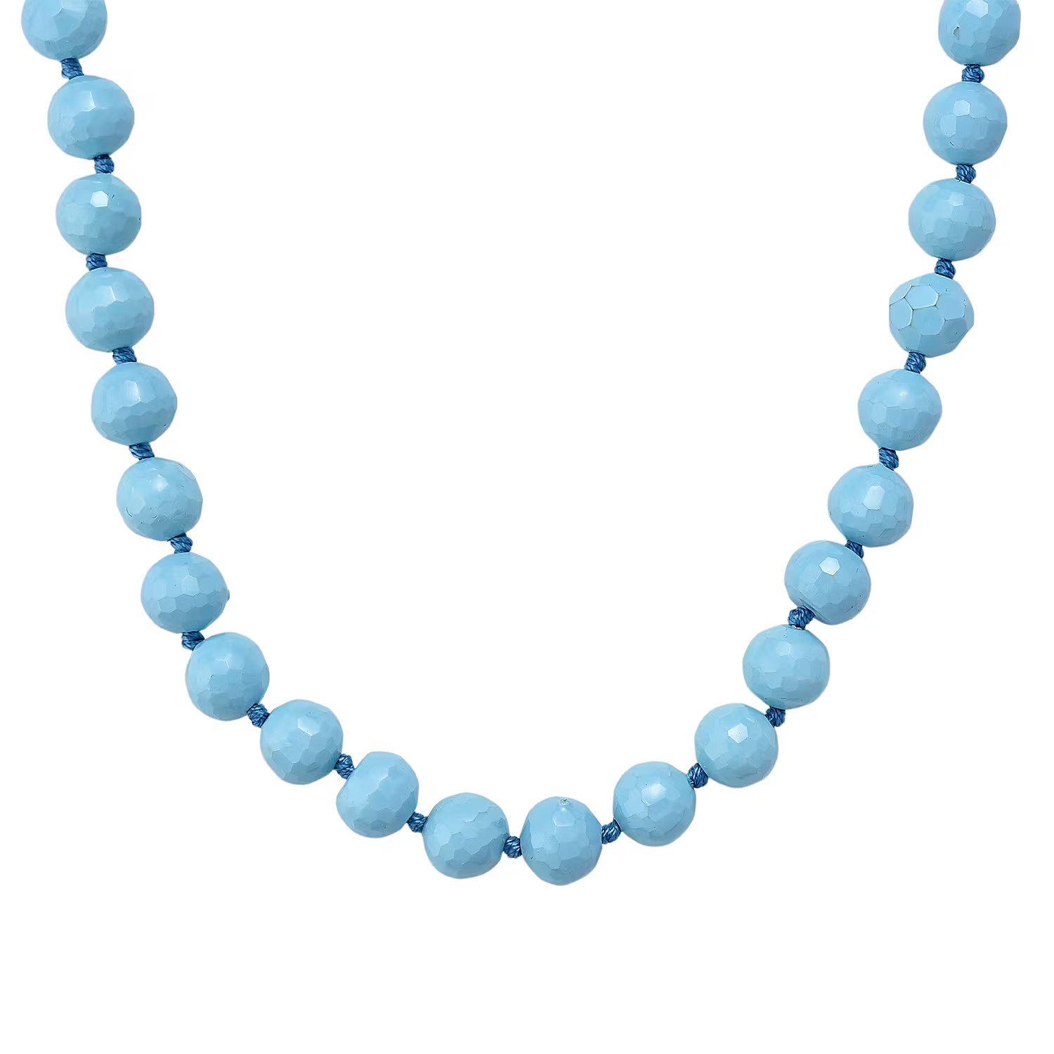 Doorbuster Faceted Sleeping Beauty Color Shell Pearl Necklace 18-20 Inches in