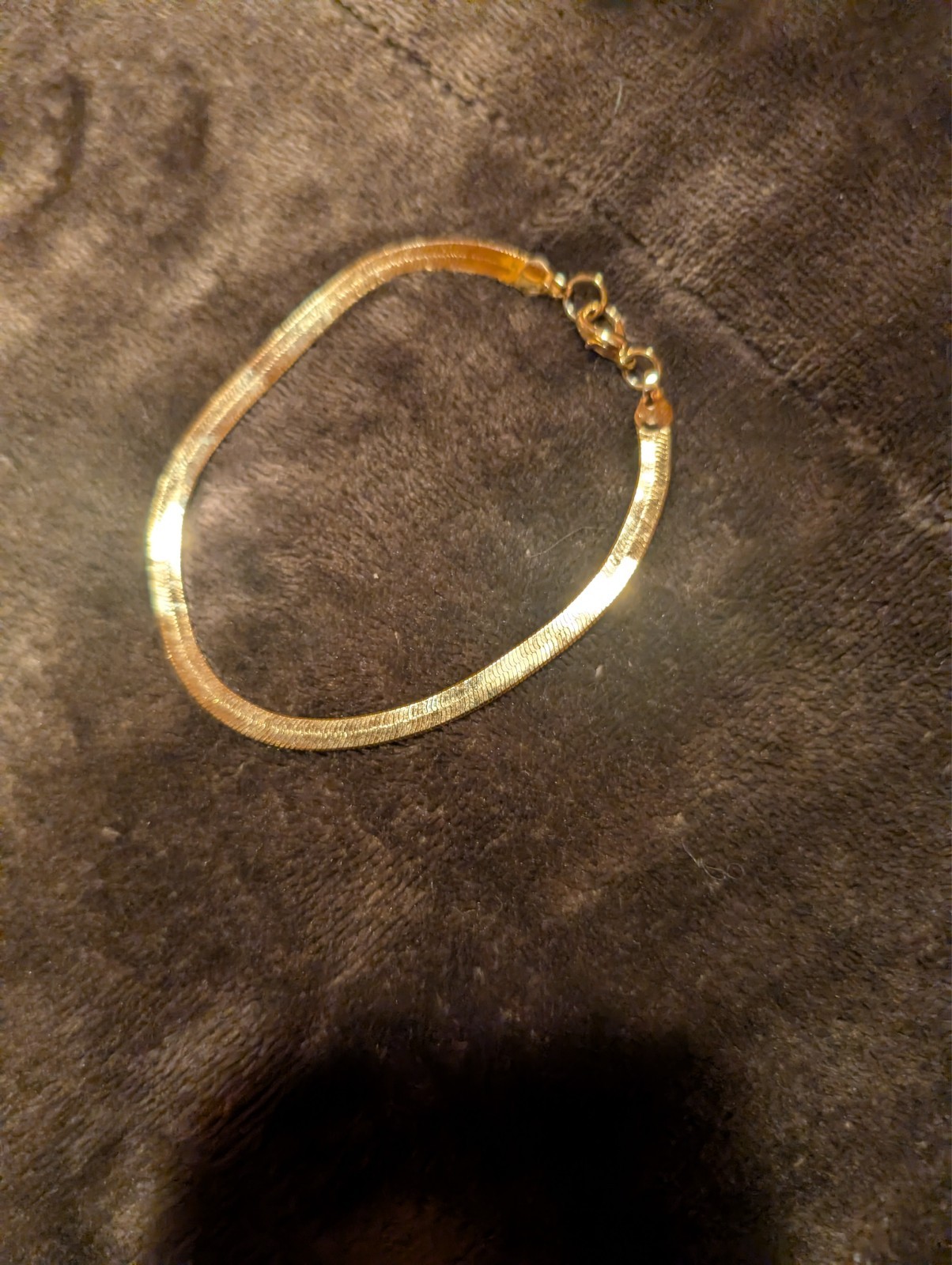 14kt gold herringbone necklace with bracelet