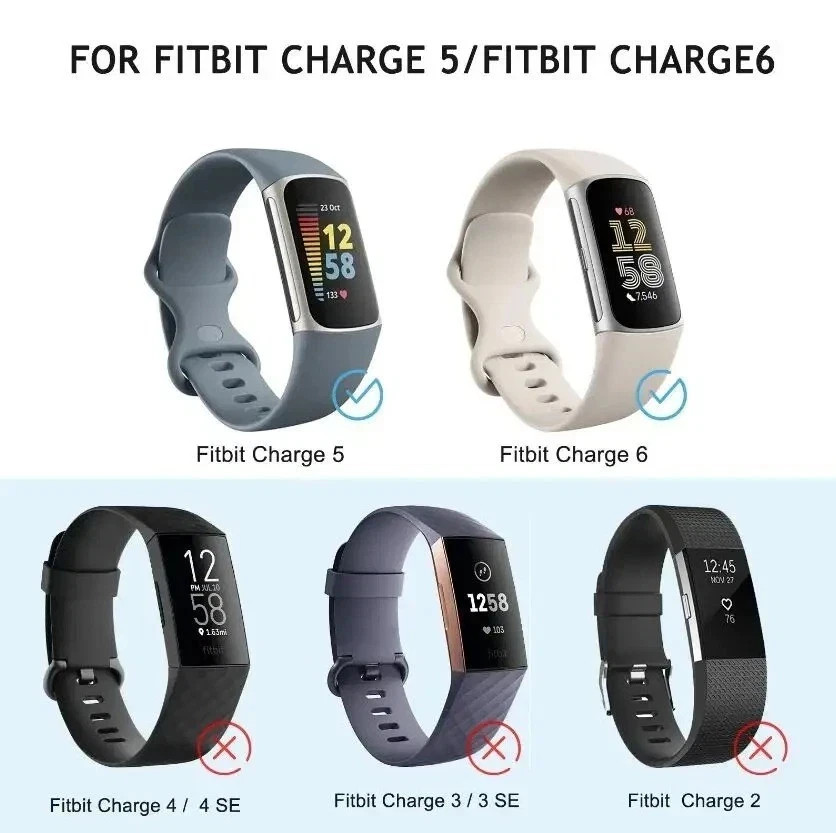 Smartwatch Band for Fitbit Charge 5 6 Strap Adjustable Watchband for Fitbit