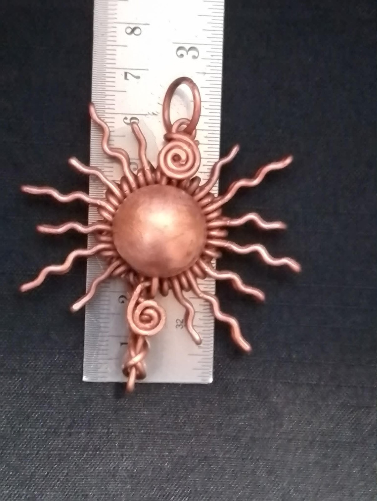 Sun Copper Pendant Wire Wrapped Enhances Energy Health Luck Jewelry #PS0003