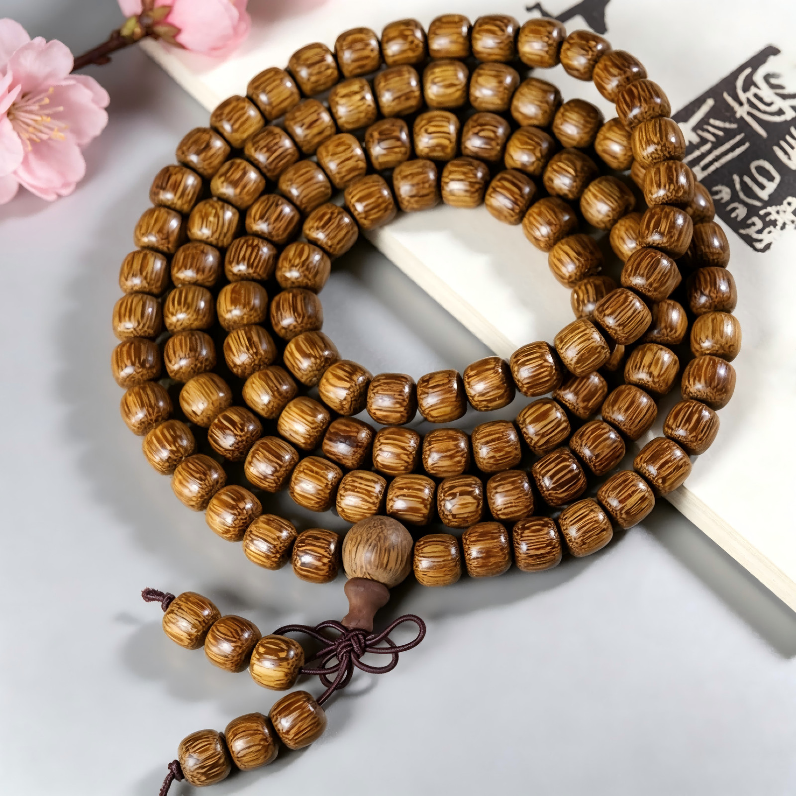 Natural Agarwood Meditation Bracelet 8mm x 108 Beads Women’s Necklace
