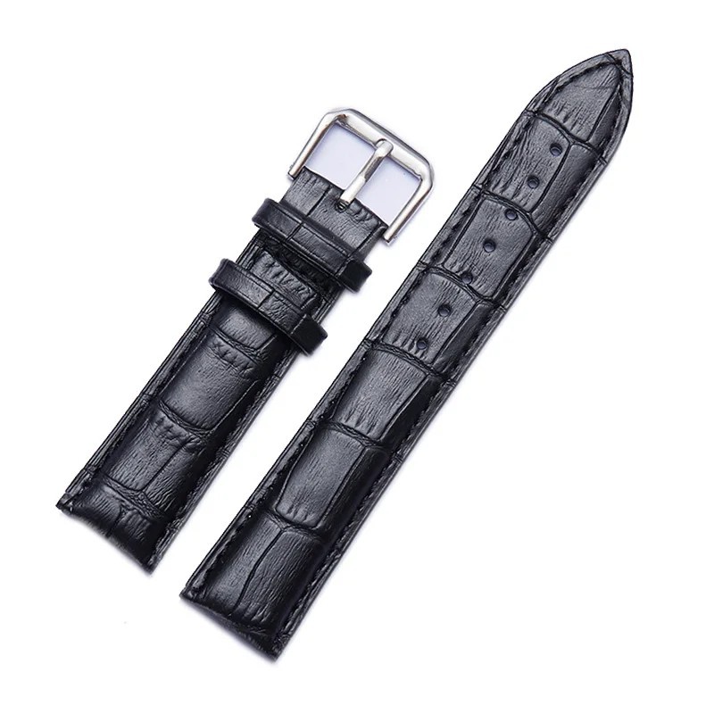 Universal Leather Watch Band Bamboo Pattern Strap 12mm-24mm Pin Buckle Unisex