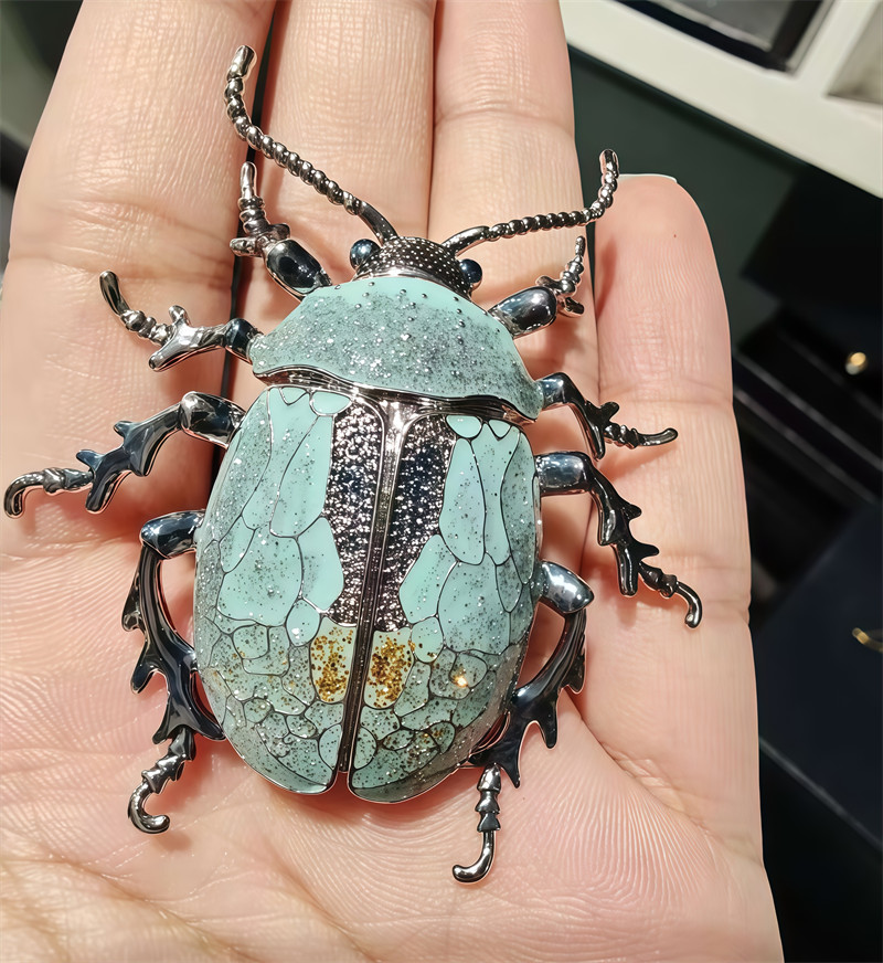 High quality Blue Beetle Insect Brooch, Original Design Enamel Beetle Brooch