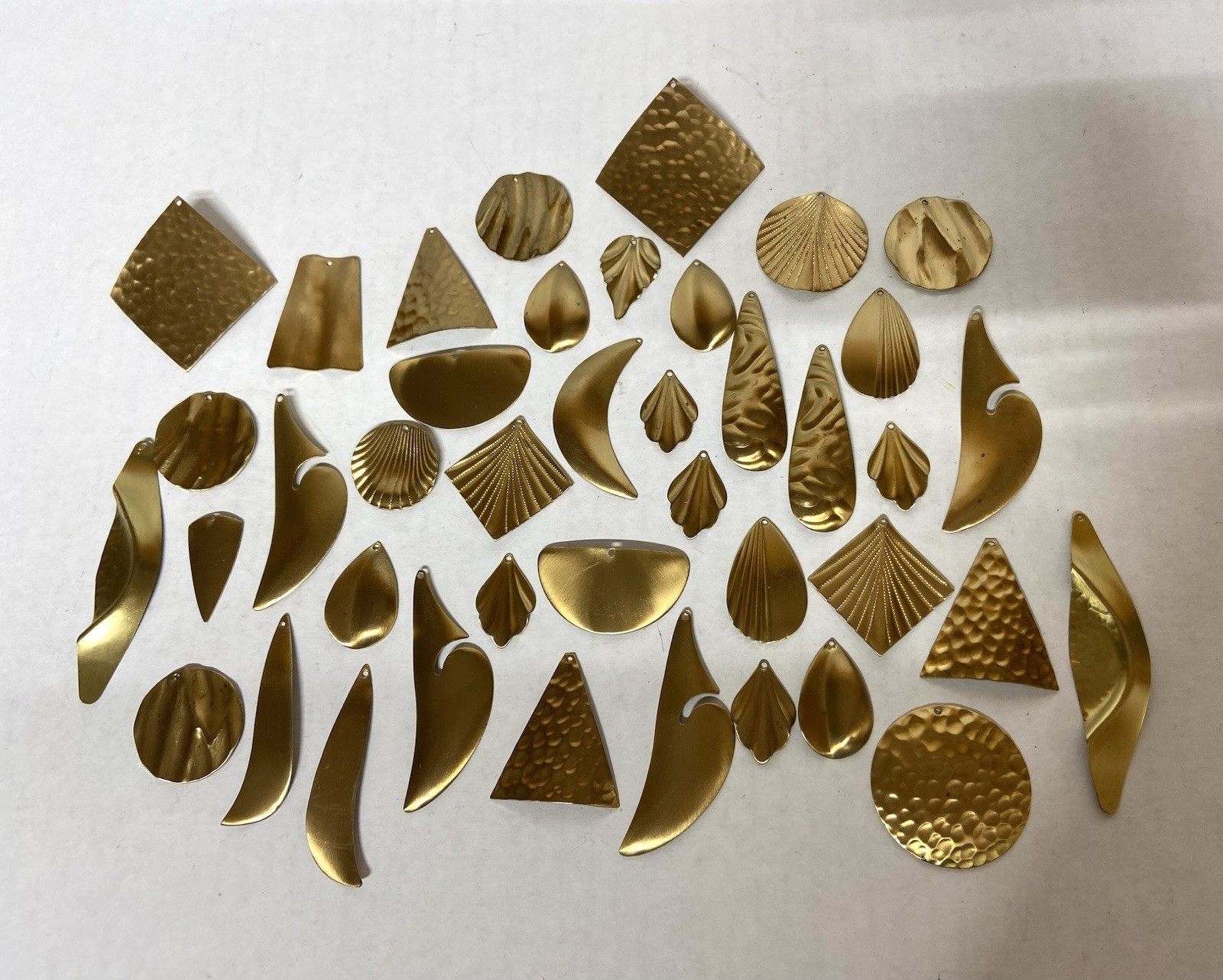 40x Antique Brass finish Charm with hole for hanging- Assorted shapes and sizes