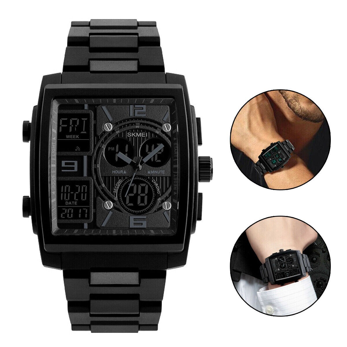 Chronograph Men’s Digital Army Military Sport Quartz Analog Waterproof Watch US