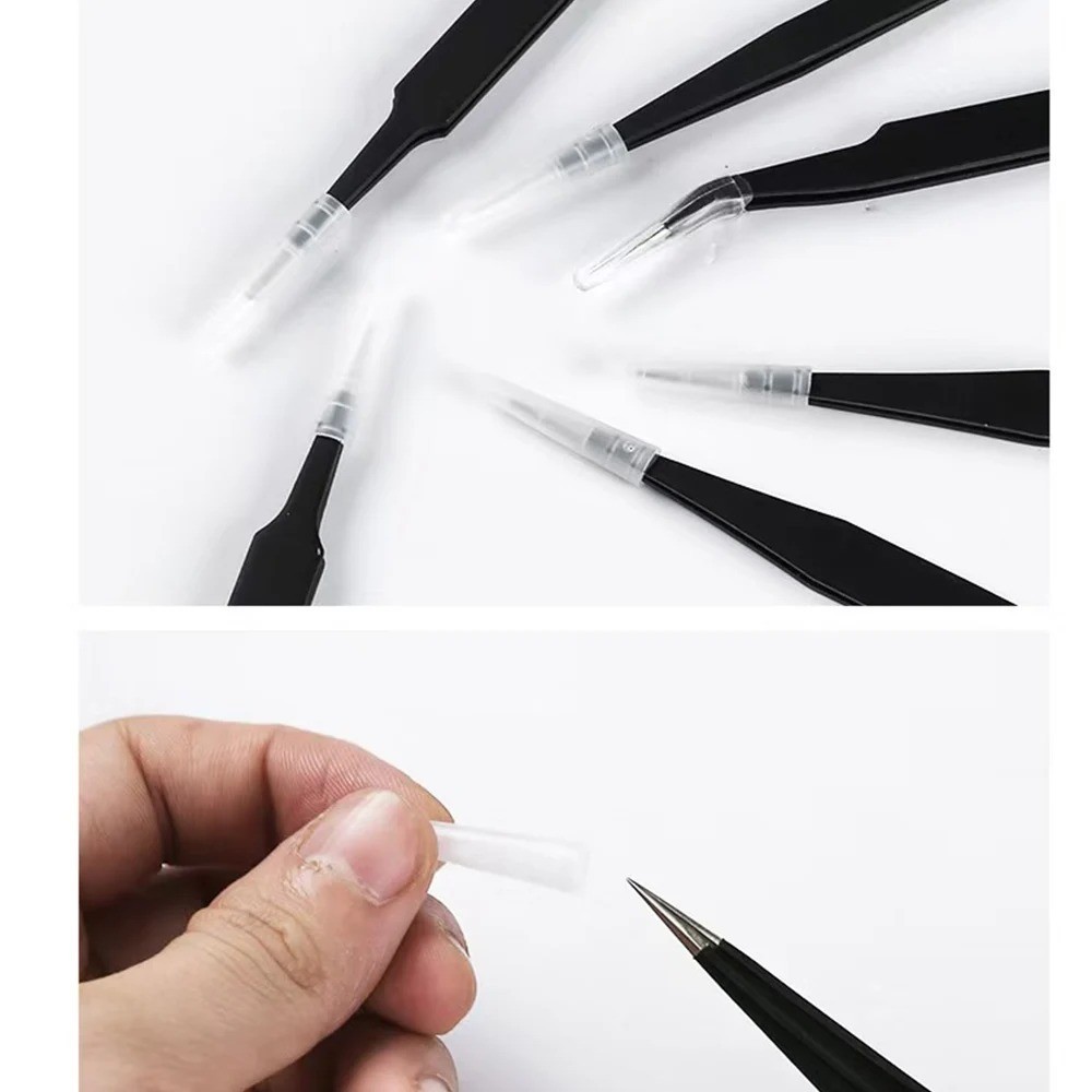 6PCS ESD Anti-Static Precision Tweezers Set Stainless Steel Repair Tools