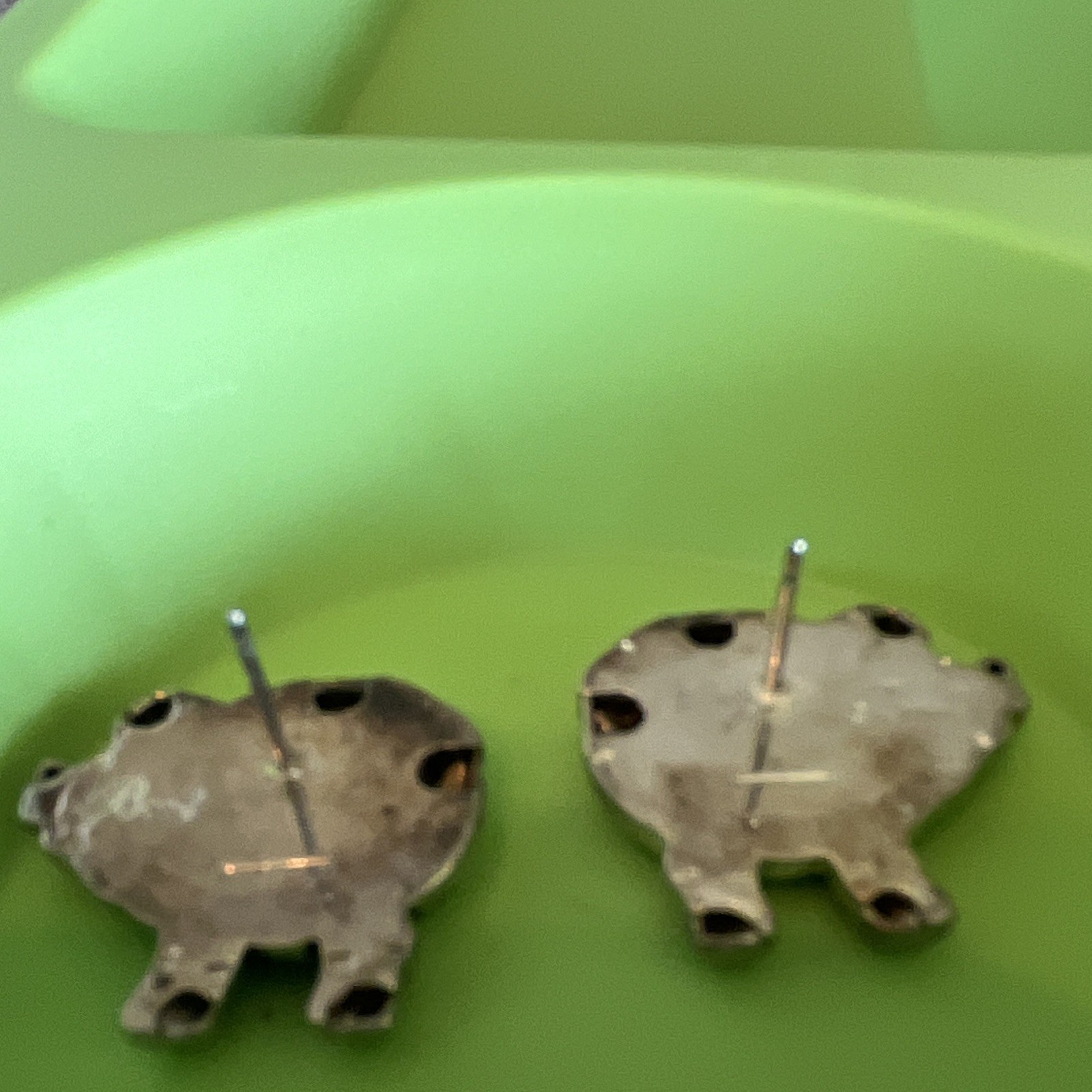 Vintage Best Signed Silver Tone Pig Animal Stud Earrings – Non Tarnished