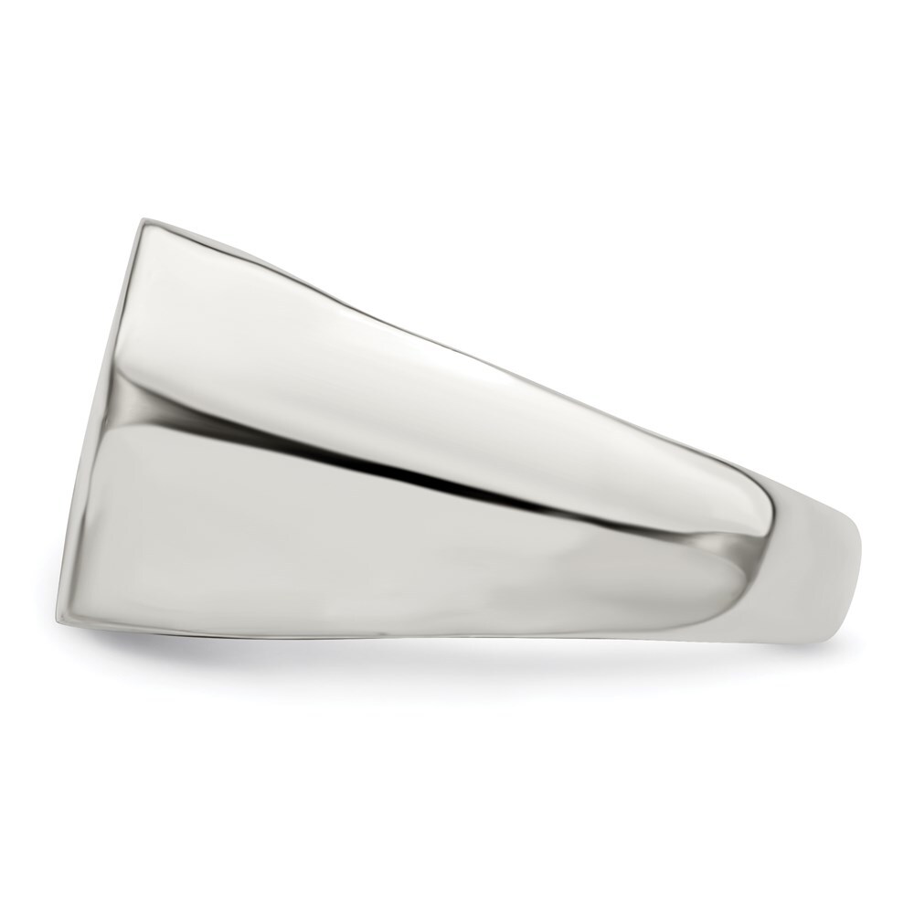 Sterling Silver 12x15mm Open Back Signet Ring Size 11