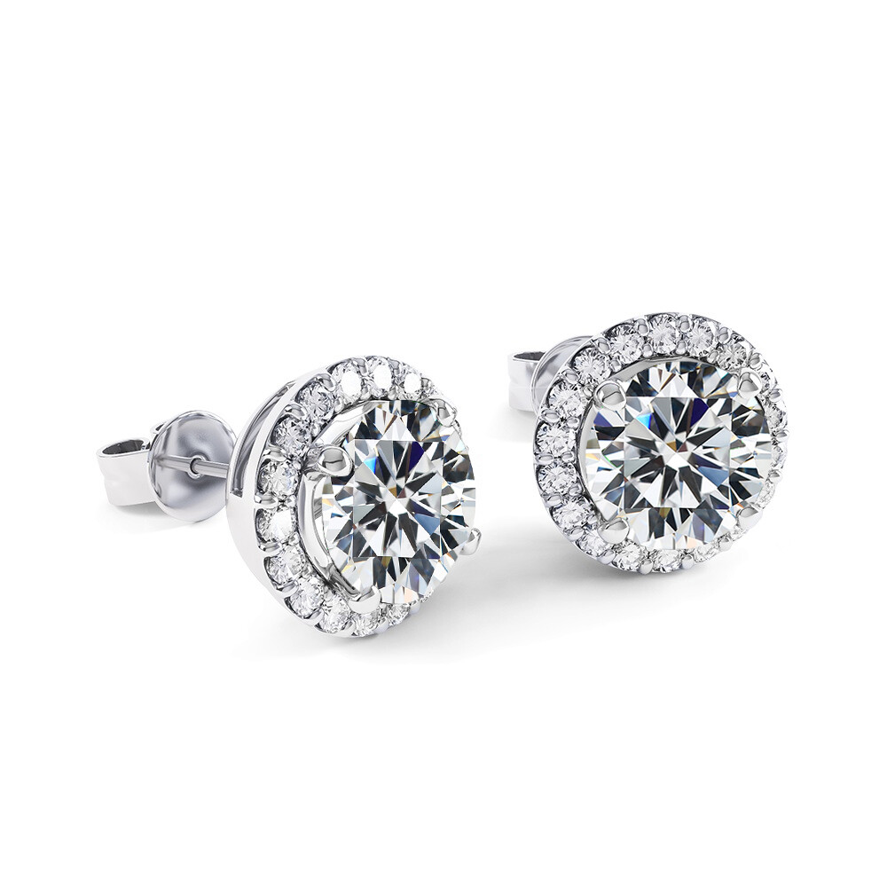 925 Sterling Silver Round Shaped Cubic Zirconia Stud EarringS – All Colors