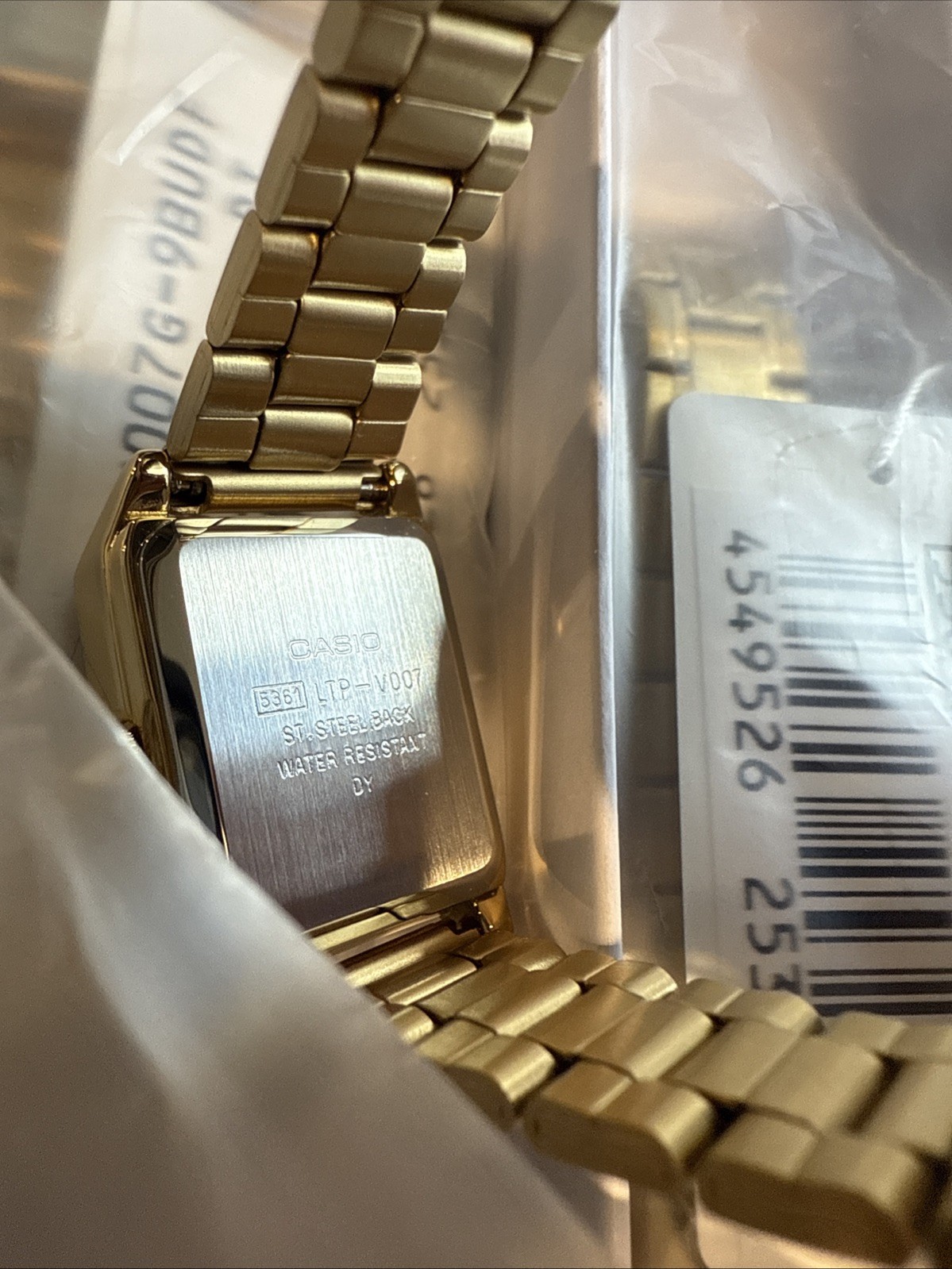 Casio LTP-V007G-9B Women’s Rectangular Gold Tone Roman Gold Dial Dress Watch