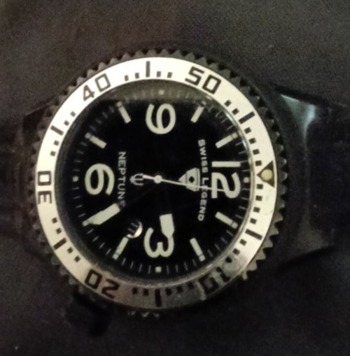 Swiss Legend Neptune 21848P-BB-01-SA Black Ion Plated Steel Black Silicone Cover