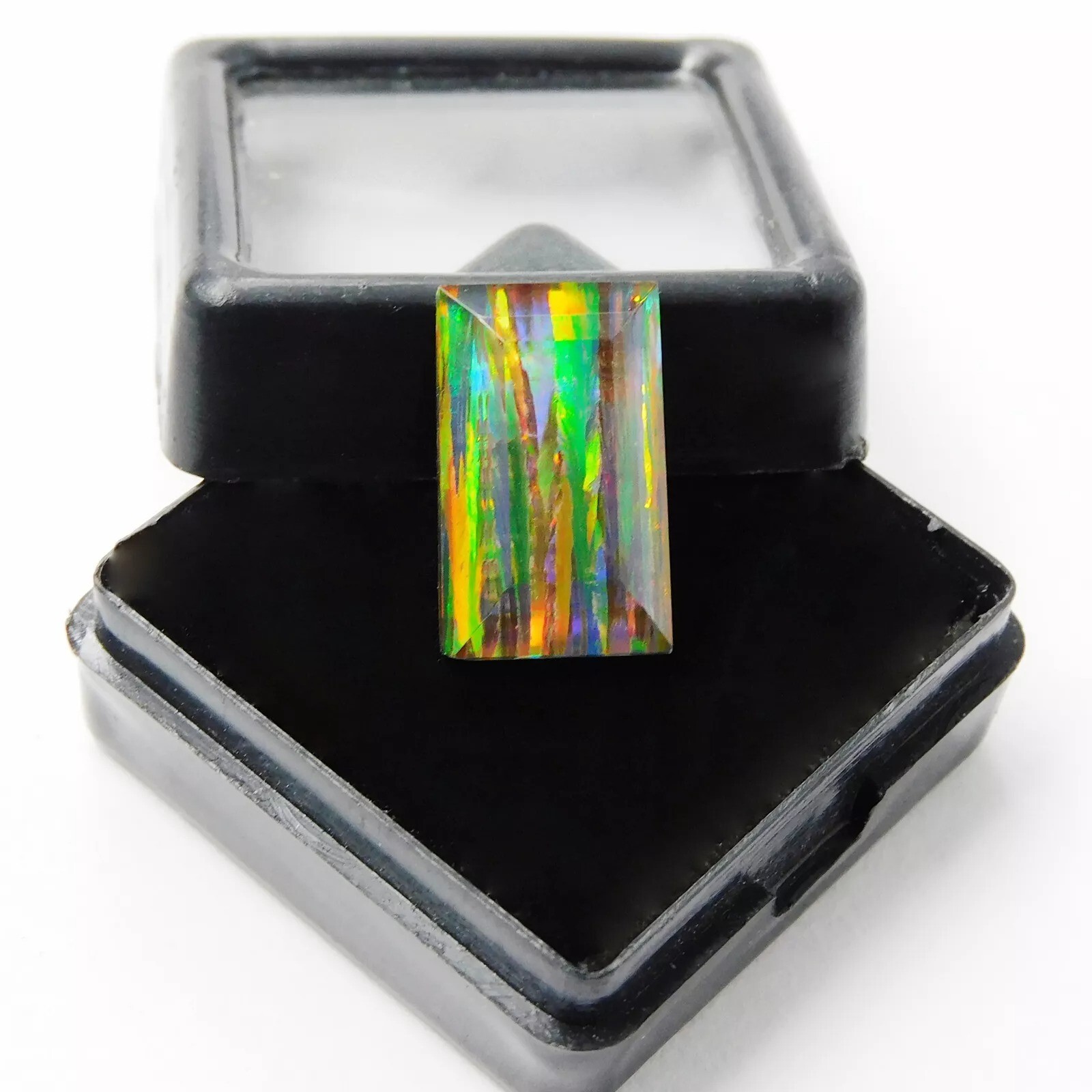 Fire Opal EGL CERTIFIED Rare Ethiopian Emerald Cut 8-9 Ct Natural Loose Gemstone