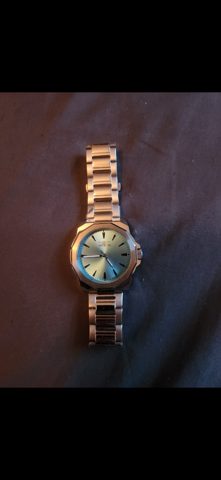 Invicta Men’s Silver Analog Round Metal Bracelet Wristwatch Baton Indexes