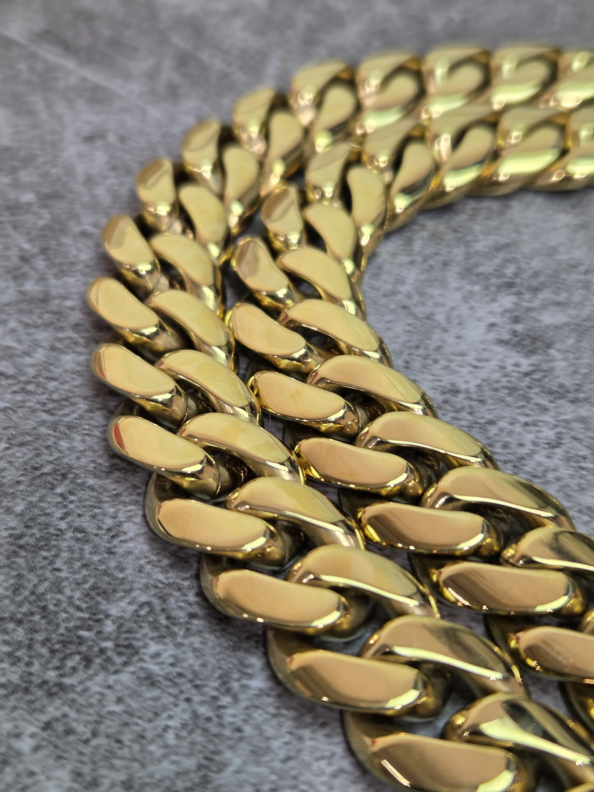 Monaco Cuban Link Chain Necklace 14K Gold Plated Stainless Steel 6-14mm 16-30″