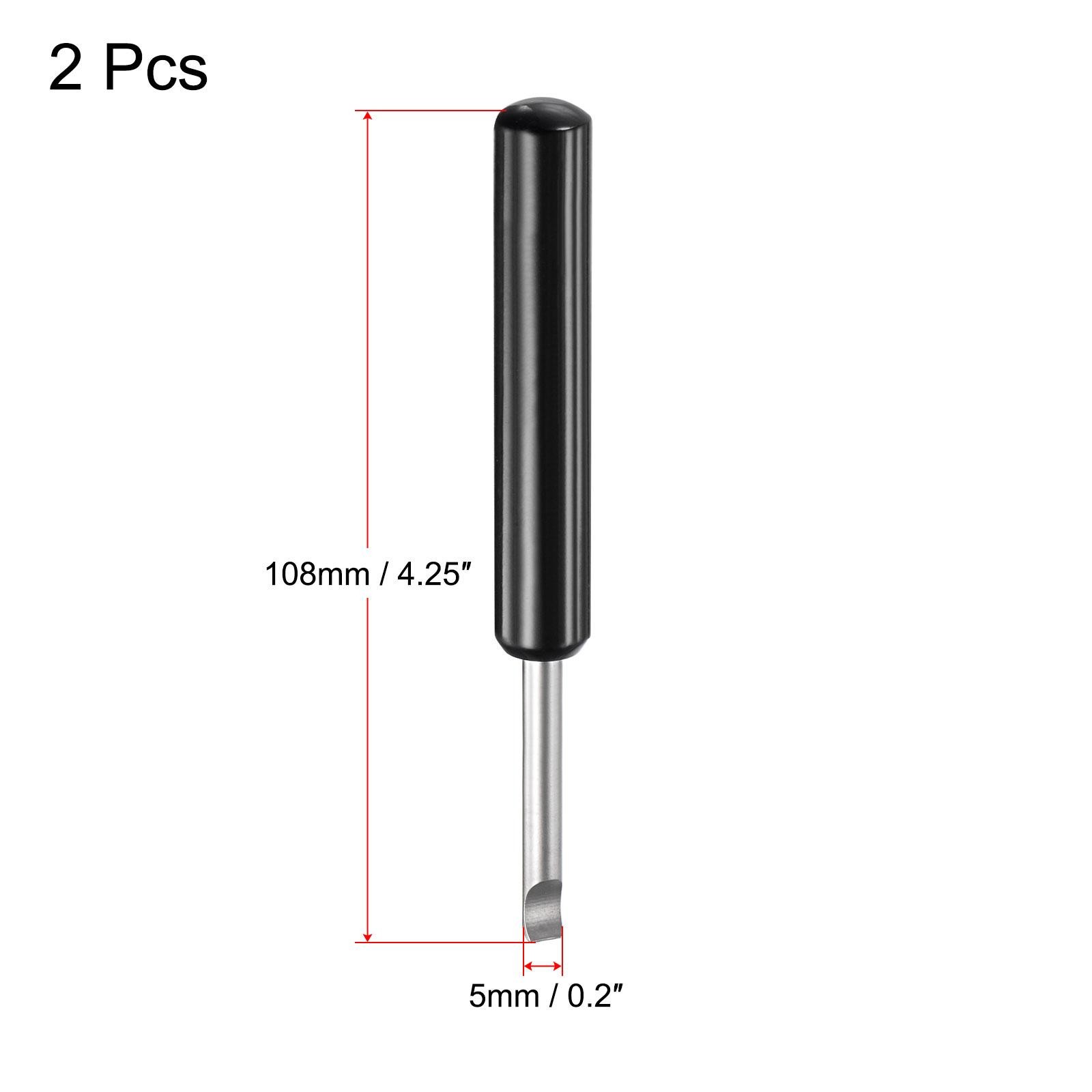 2Pcs Watch Back Case Remover Tool 5mm Width Pry Bar ABS Handle Black